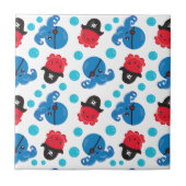 Pirate Octopus, Octopus Pattern, Zee Animals Tegeltje (Voorkant)