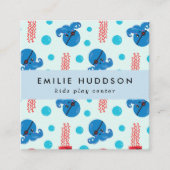 Pirate Octopus, Pirate Jellyfish, Activiteitencent Vierkante Visitekaartje (Voorkant)