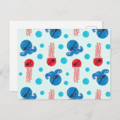 Pirate Octopus, Pirate Jellyfish, Zee Animals Briefkaart (Voorkant / Achterkant)