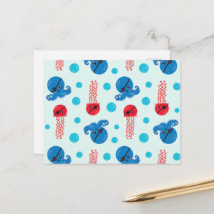 Pirate Octopus, Pirate Jellyfish, Zee Animals Briefkaart