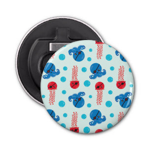 Pirate Octopus, Pirate Jellyfish, Zee Animals Button Flesopener