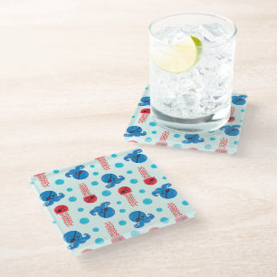 Pirate Octopus, Pirate Jellyfish, Zee Animals Glazen Onderzetter