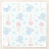 Pirate Octopus, Pirate Jellyfish, Zee Animals Glazen Onderzetter (Achterkant)