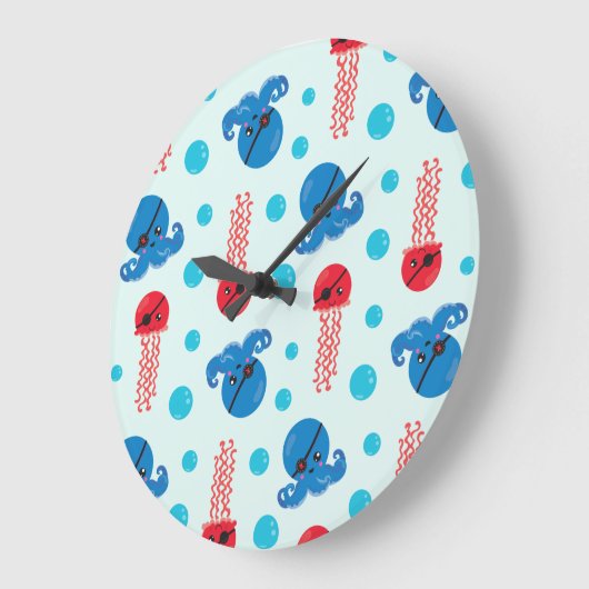 Pirate Octopus, Pirate Jellyfish, Zee Animals Grote Klok (Hoek)