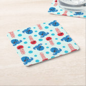 Pirate Octopus, Pirate Jellyfish, Zee Animals Kartonnen Onderzetters (Schuin)