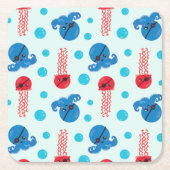 Pirate Octopus, Pirate Jellyfish, Zee Animals Kartonnen Onderzetters (Voorkant)