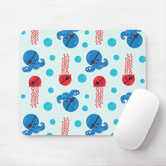 Pirate Octopus, Pirate Jellyfish, Zee Animals Muismat (Met muis)