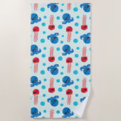 Pirate Octopus, Pirate Jellyfish, Zee Animals Strandlaken (Voorkant)