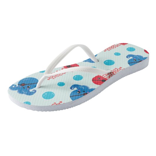 Pirate Octopus, Pirate Jellyfish, Zee Animals Teenslippers (Schuin)