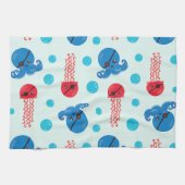 Pirate Octopus, Pirate Jellyfish, Zee Animals Theedoek (Horizontaal)