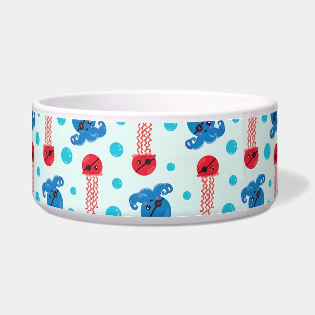 Pirate Octopus, Pirate Jellyfish, Zee Animals Voerbakje (Voorkant)