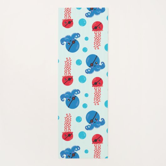 Pirate Octopus, Pirate Jellyfish, Zee Animals Yogamat (Achterkant)