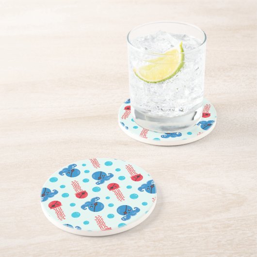 Pirate Octopus, Pirate Jellyfish, Zee Animals Zandsteen Onderzetter (Zijkant)