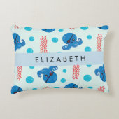 Pirate Octopus, Pirate Jellyfish, Zee, Jouw naam Accent Kussen (Voorkant)