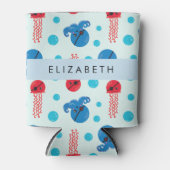 Pirate Octopus, Pirate Jellyfish, Zee, Jouw naam Blikjeskoeler (Voorkant)