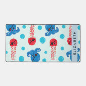 Pirate Octopus, Pirate Jellyfish, Zee, Jouw naam Bureaumat (Voorkant)