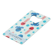 Pirate Octopus, Pirate Jellyfish, Zee, Jouw naam Creditkaart Flessenopener (Achterkant Gekanteld)