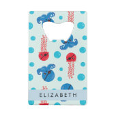 Pirate Octopus, Pirate Jellyfish, Zee, Jouw naam Creditkaart Flessenopener (Achterkant)