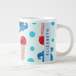 Pirate Octopus, Pirate Jellyfish, Zee, Jouw naam Grote Koffiekop
