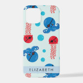 Pirate Octopus, Pirate Jellyfish, Zee, Jouw naam iPhone Hoesje (Achterkant)