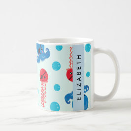 Pirate Octopus, Pirate Jellyfish, Zee, Jouw naam Koffiemok