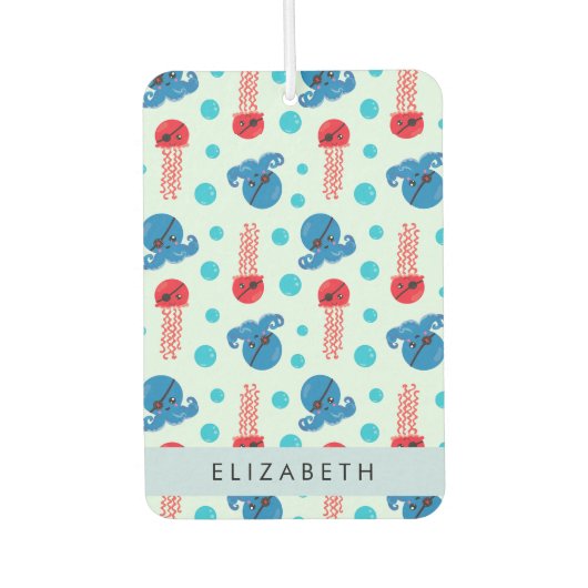 Pirate Octopus, Pirate Jellyfish, Zee, Jouw naam Luchtverfrisser (Voorkant)