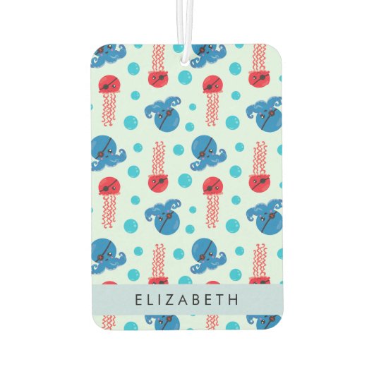 Pirate Octopus, Pirate Jellyfish, Zee, Jouw naam Luchtverfrisser (Achterkant)