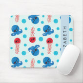 Pirate Octopus, Pirate Jellyfish, Zee, Jouw naam Muismat (Met muis)