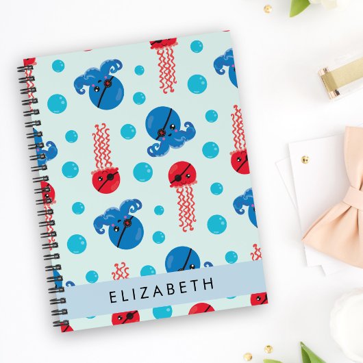 Pirate Octopus, Pirate Jellyfish, Zee, Jouw naam Planner