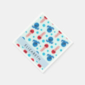 Pirate Octopus, Pirate Jellyfish, Zee, Jouw naam Servet (Hoek)