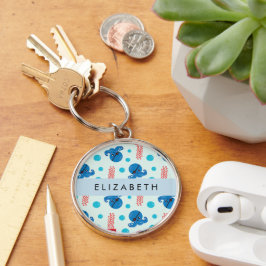 Pirate Octopus, Pirate Jellyfish, Zee, Jouw naam Sleutelhanger