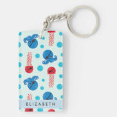 Pirate Octopus, Pirate Jellyfish, Zee, Jouw naam Sleutelhanger (achterkant)