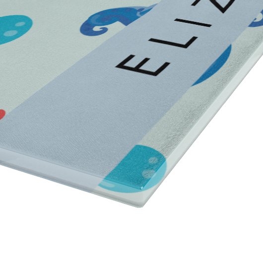 Pirate Octopus, Pirate Jellyfish, Zee, Jouw naam Snijplank (Hoek)