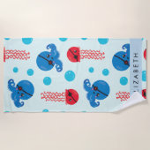 Pirate Octopus, Pirate Jellyfish, Zee, Jouw naam Strandlaken (Voorkant)