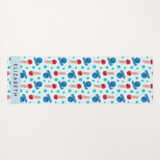 Pirate Octopus, Pirate Jellyfish, Zee, Jouw naam Yogamat (Achterkant (horizontaal))