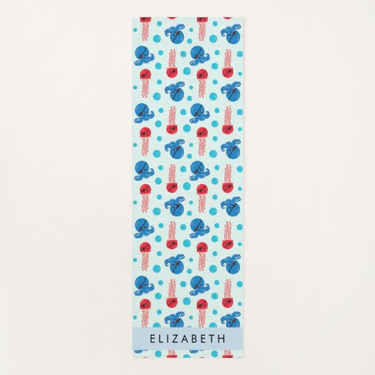 Pirate Octopus, Pirate Jellyfish, Zee, Jouw naam Yogamat (Voorkant)