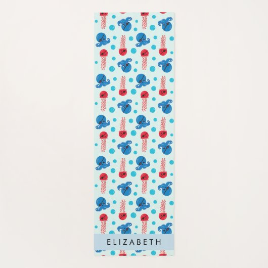 Pirate Octopus, Pirate Jellyfish, Zee, Jouw naam Yogamat (Achterkant)