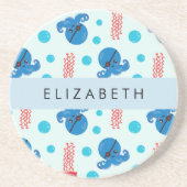 Pirate Octopus, Pirate Jellyfish, Zee, Jouw naam Zandsteen Onderzetter (Voorkant)