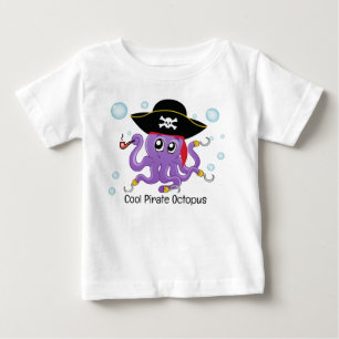 Pirate Octopus Verjaardag Party Gift Baby Boy T-sh
