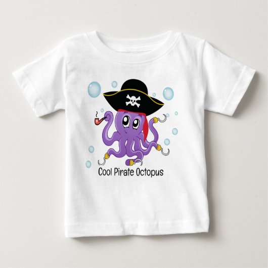 Pirate Octopus Verjaardag Party Gift Baby Boy T-sh (Voorkant)