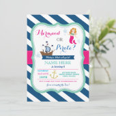 Pirate of Mermaid Elke Age Birthday Party nodigt u Kaart (Staand voorkant)
