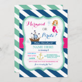 Pirate of Mermaid Elke Age Birthday Party nodigt u Kaart (Voorkant / Achterkant)