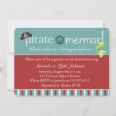 Pirate of Mermaid Gender onthullen Baby shower Inv Kaart (Voorkant)