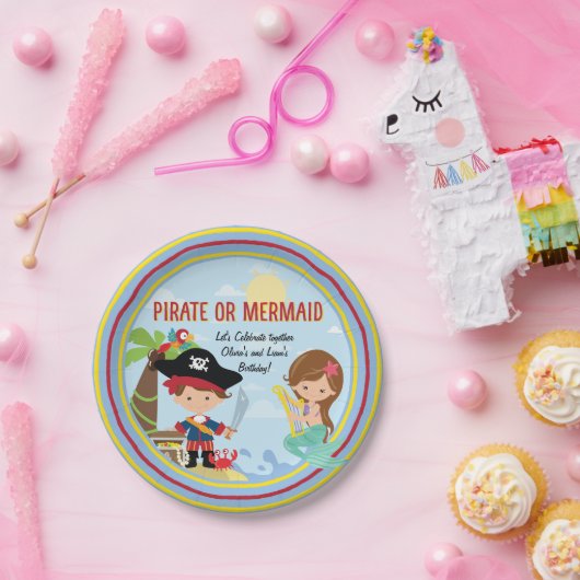 Pirate of Mermaid Papieren Bordje (Feest)