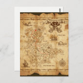 Pirate Old  schatkaart Briefkaart (Voorkant / Achterkant)