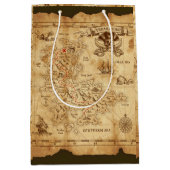 Pirate Old  Treasure Map Birthday Party Medium Cadeauzakje (Voorkant)