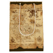 Pirate Old  Treasure Map Birthday Party Medium Cadeauzakje (Achterkant)