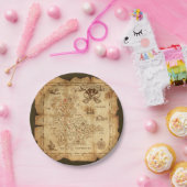 Pirate Old  Treasure Map Birthday Party Papieren Bordje (Feest)