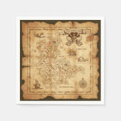 Pirate Old Treasure Map Birthday Party Servetten (Voorkant)