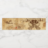 Pirate Old  Treasure Map Birthday Party Waterfles Etiket (Enkel label)